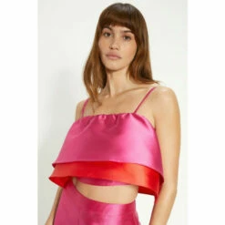 Oasis Satin Twill Frill Tiered Crop Top For Female -Oasis Sales Store unnamed file 248