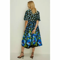 Oasis Ombre Floral Puff Sleeve Scuba Midi Dress For Female -Oasis Sales Store unnamed file 2481