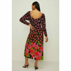 Oasis Petite Poppy Border Volume Sleeve Printed Midi Dress For Female -Oasis Sales Store unnamed file 2496