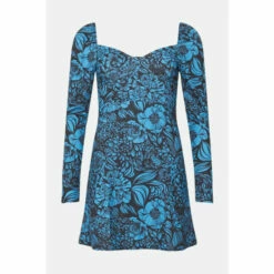 Oasis Floral Scuba Crepe Sweetheart Neck Mini Dress For Female -Oasis Sales Store unnamed file 2522