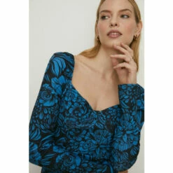 Oasis Floral Scuba Crepe Sweetheart Neck Mini Dress For Female -Oasis Sales Store unnamed file 2523