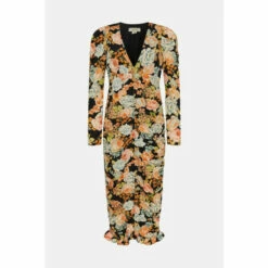 Oasis Bold Floral All Over Ruched Midi Dress For Female -Oasis Sales Store unnamed file 2538