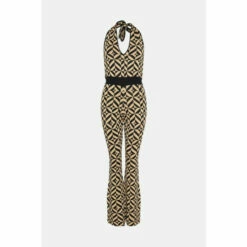 Oasis Sparkle Geo Jacquard Knitted Halter Jumpsuit For Female -Oasis Sales Store unnamed file 2559