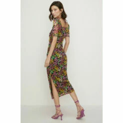 Oasis Floral Keyhole Front Mesh Midi Dress For Female -Oasis Sales Store unnamed file 2613