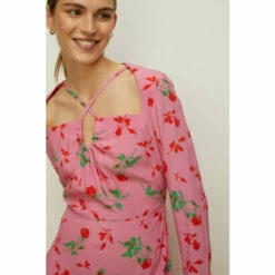 Oasis Keyhole Detail Rose Printed Midi Dress For Female -Oasis Sales Store unnamed file 2622
