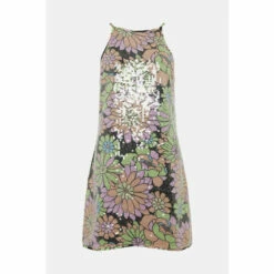 Oasis Pyschedelic Printed Sequin Halter Dress For Female -Oasis Sales Store unnamed file 2631