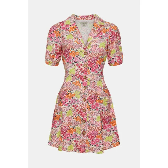 Oasis Ditsy Printed Linen Look Tea Dress For Female 6 Oasis Ditsy Printed Linen Look Tea Dress For Female - Image 4