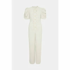 Oasis Cord Scallop Puff Sleeve Jumpsuit For Female -Oasis Sales Store unnamed file 267