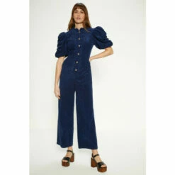Oasis Cord Scallop Puff Sleeve Jumpsuit For Female -Oasis Sales Store unnamed file 269
