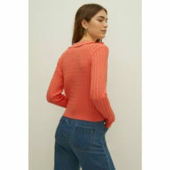 Oasis Collared Cable Stitch Jumper For Female -Oasis Sales Store unnamed file 2713