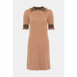 Oasis Ruffle Polo Stripe Dress For Female -Oasis Sales Store unnamed file 2734