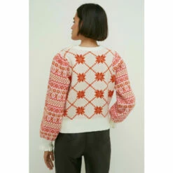Oasis Statement Button Fairisle Jumper For Female -Oasis Sales Store unnamed file 276