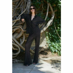 Oasis Plisse Flared Cuff Shirt Co-ord For Female -Oasis Sales Store unnamed file 2762