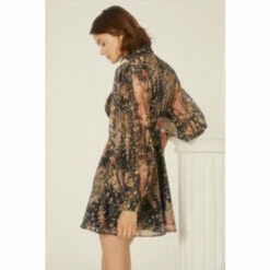 Oasis Cut Out Balloon Sleeve Organza Skater Dress For Female -Oasis Sales Store unnamed file 2765