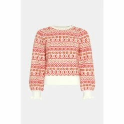 Oasis Statement Button Fairisle Jumper For Female -Oasis Sales Store unnamed file 277