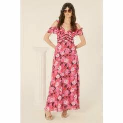 Oasis Pop Floral Frill Lace Trim Midaxi Dress For Female -Oasis Sales Store unnamed file 2772