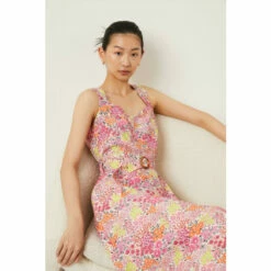 Oasis Ditsy Printed Linen Look Belted Midi Dress For Female -Oasis Sales Store unnamed file 2792