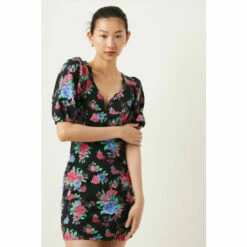 Oasis Floral Print Puff Sleeve Mini Dress For Female