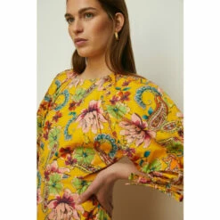 Oasis Paisley Tie Cuff Printed Midi Dress For Female -Oasis Sales Store unnamed file 2810