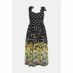 Oasis Petite Fruit Daisy Border Tie Scallop Dress For Female -Oasis Sales Store unnamed file 2817