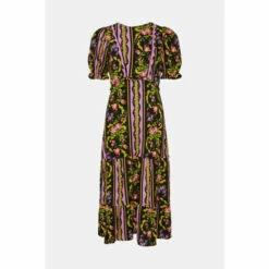 Oasis Frill Ruffle Trailing Stripe Midi Dress For Female -Oasis Sales Store unnamed file 2837