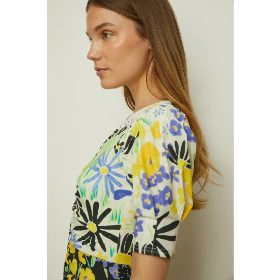 Oasis Slinky Jersey Floral Ruched Front Midi Dress For Female 4 Oasis Slinky Jersey Floral Ruched Front Midi Dress For Female - Image 2