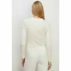 Oasis Keyhole Cut Out Ribbed Knit Top For Female -Oasis Sales Store unnamed file 2904