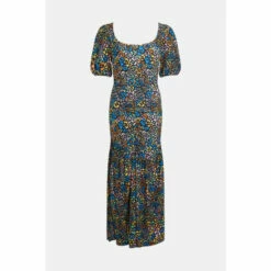 Oasis Slinky Jersey Animal Print Ruched Front Midi Dress For Female -Oasis Sales Store unnamed file 2920