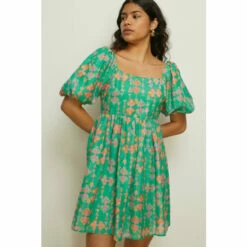 Oasis Aztec Printed Square Neck Mini Dress For Female