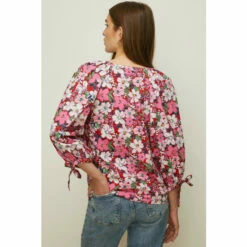 Oasis Artbox Floral Tie Cuff Top For Female -Oasis Sales Store unnamed file 2929