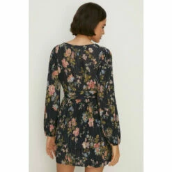 Oasis Petite Floral Metallic Plisse Tiered Mini Dress For Female -Oasis Sales Store unnamed file 2934