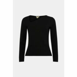 Oasis Cotton Asymmetric Long Sleeve Top For Female -Oasis Sales Store unnamed file 2940