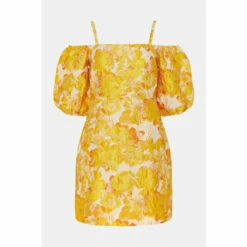 Oasis Floral Jacquard Bardot Strap Aline Dress For Female -Oasis Sales Store unnamed file 2945