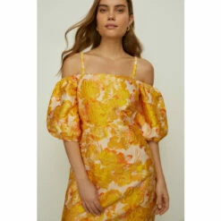 Oasis Floral Jacquard Bardot Strap Aline Dress For Female -Oasis Sales Store unnamed file 2946