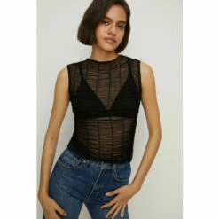 Oasis Mesh Ruched Vest Top For Female -Oasis Sales Store unnamed file 2953