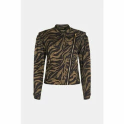 Oasis Rachel Stevens Zip Through Zebra Print Coat For Female -Oasis Sales Store unnamed file 2960