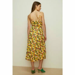 Oasis Floral Ruched Front Pleated Midi Dress For Female -Oasis Sales Store unnamed file 2964