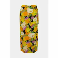 Oasis Petite Graphic Floral Tie Wrap Midi Skirt For Female -Oasis Sales Store unnamed file 3017