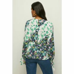 Oasis Asymmetric Floral Tie Cuff Top For Female -Oasis Sales Store unnamed file 3035