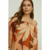 Oasis Rachel Stevens Viscose Silk Palm Print Top For Female -Oasis Sales Store unnamed file 3038