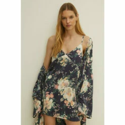 Oasis Navy Floral Printed Satin Chemise For Female -Oasis Sales Store unnamed file 3102