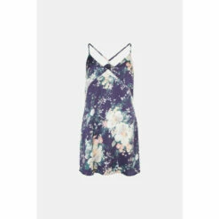 Oasis Navy Floral Printed Satin Chemise For Female -Oasis Sales Store unnamed file 3104