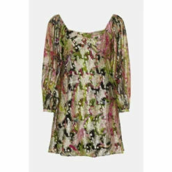 Oasis Metallic Paisley Printed Skater Dress For Female -Oasis Sales Store unnamed file 3126