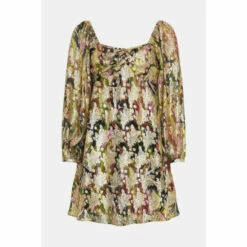 Oasis Metallic Paisley Printed Skater Dress For Female -Oasis Sales Store unnamed file 3127