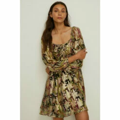 Oasis Metallic Paisley Printed Skater Dress For Female -Oasis Sales Store unnamed file 3128
