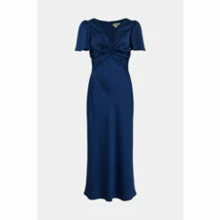 Oasis Satin Twist Front Angel Sleeve Midi Dress For Female -Oasis Sales Store unnamed file 314