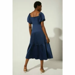 Oasis Bardot Ruched Front Midi Dress For Female -Oasis Sales Store unnamed file 3141