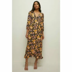 Oasis Jersey Floral Wrap Midi Dress For Female -Oasis Sales Store unnamed file 3154