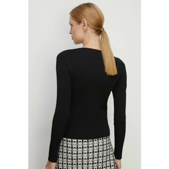 Oasis Premium Cut Out Ribbed Knit Top For Female 5 Oasis Premium Cut Out Ribbed Knit Top For Female - Image 3