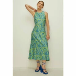 Oasis Swirl Jacquard Midi Dress For Female